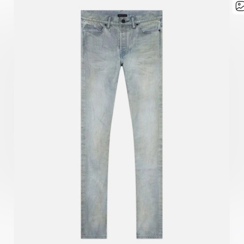 John Elliott NWOT Cast 2 ss24 Japanese Denim 3x1 Denim Slim 30wX33 Light indigo
